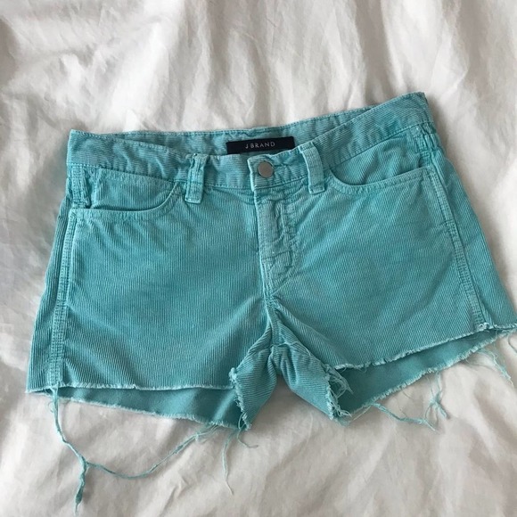 J Brand Pants - J brand Teal Corduroy Daisy Duke Frayed Shorts